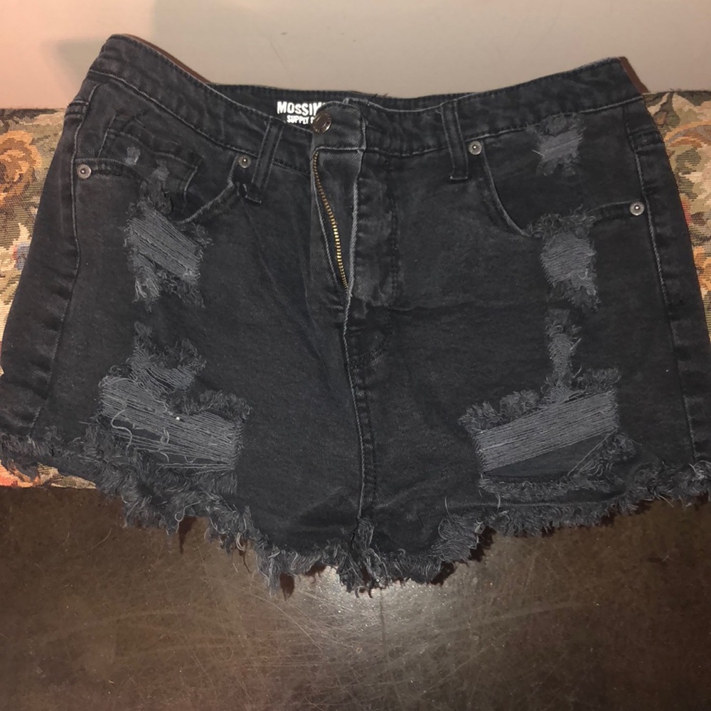 Black Weathered Shorts